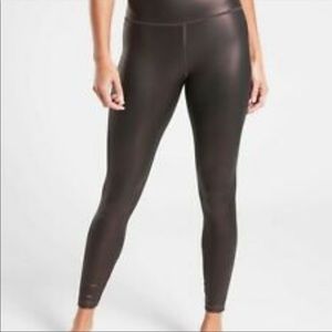 Athleta elation ultra high rise tight shimmer antique burgundy MP